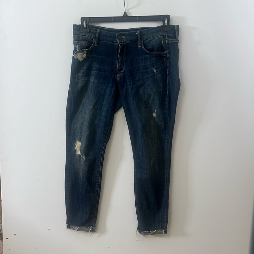 MOTHER THE LOOKER ANKLE SKINNY FRAY ALLEY CAT JEANS SIZE 30